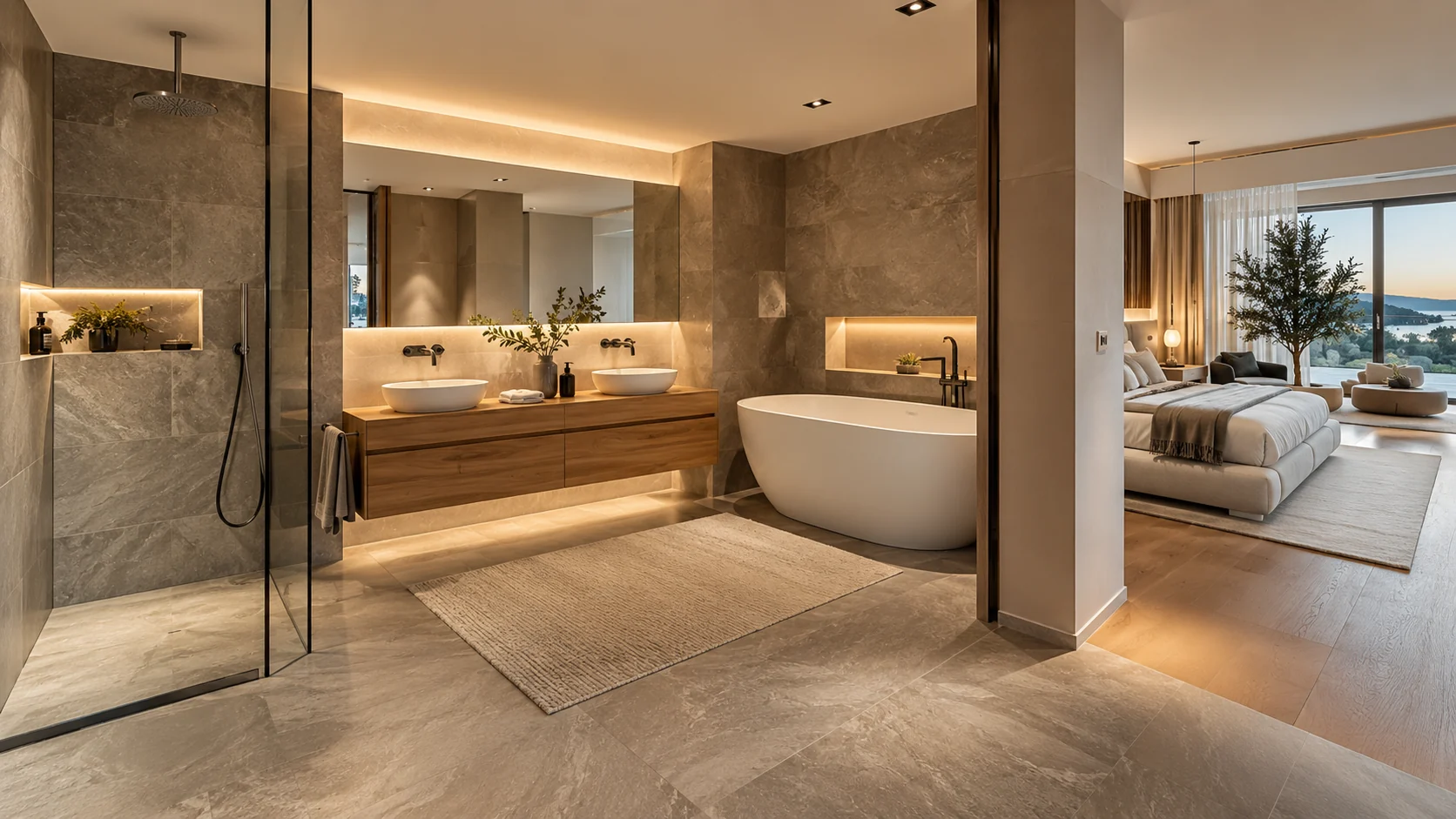 Modernes Badezimmer als Leistungsvisualisierung